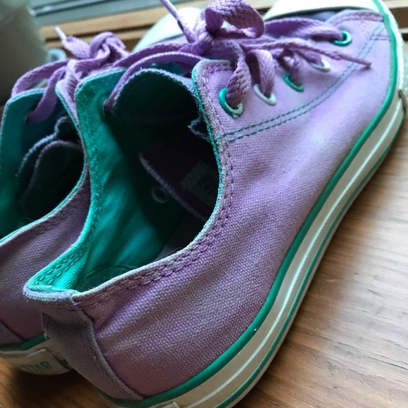 One of a kind purple and teal Converse sneakers - Picture 7 of 7